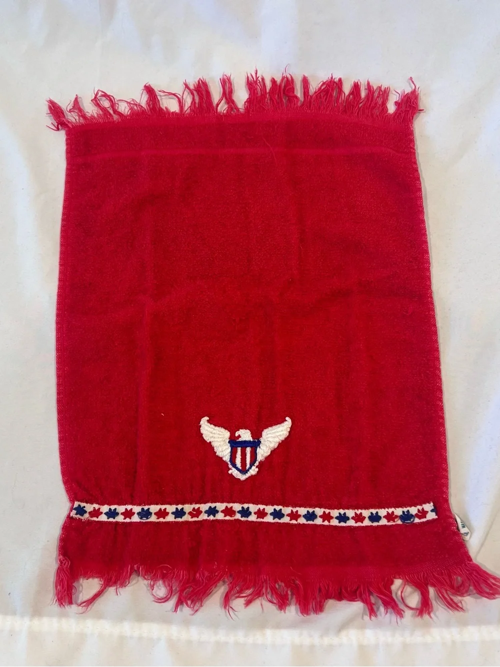 Vintage Cannon USA Patriotic Eagle Embroidered Hand Towel Americana